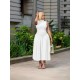 Women Fashion Elegant Solid Color Pleated Stitching Sleeveless Dress