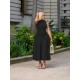 Women Fashion Elegant Solid Color Pleated Stitching Sleeveless Dress