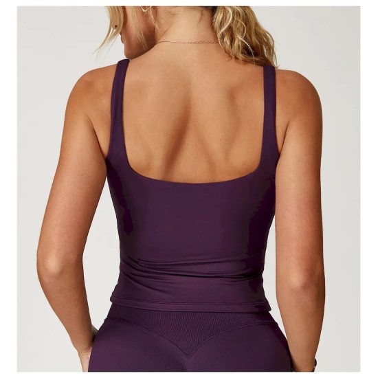 Women Fashion Casual Solid Color Tight Quick-Drying Yoga Tank Top