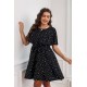 Summer Women Fashion Plus Size Polka Dot Print Short Sleeve Dress