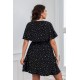 Summer Women Fashion Plus Size Polka Dot Print Short Sleeve Dress