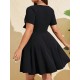 Plus Size Women'S Elegant Bow Solid Color Dress