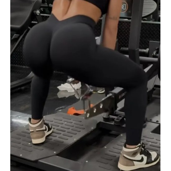 Women Fashion Sexy Solid Color High Waist Seamless Tight Yoga Pants