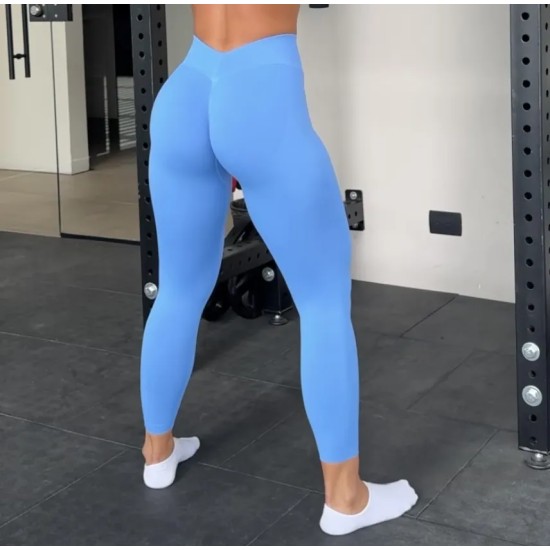 Women Fashion Sexy Solid Color High Waist Seamless Tight Yoga Pants