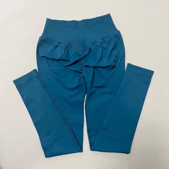 Women Fashion Sexy Solid Color High Waist Seamless Tight Yoga Pants