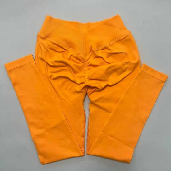 Women Fashion Sexy Solid Color High Waist Seamless Tight Yoga Pants