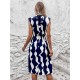 Women Fashion Irregular Printed Sleeveless Loose Dress
