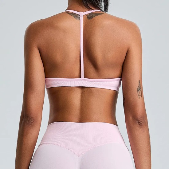 Women Fashion Solid Color Seamless Backless Quick-Drying Sports Yoga Bra