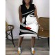 Women Fashion Casual V-Neck Sleeveless Loose Dress