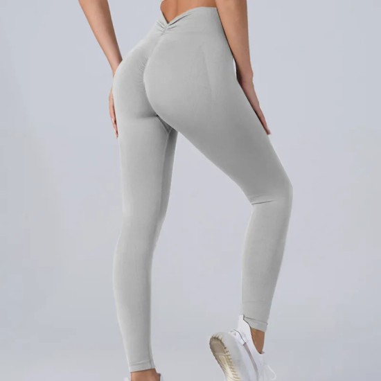 Women Fashion Sexy Solid Color High Waist Quick-Drying Yoga Pants