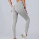 Women Fashion Sexy Solid Color High Waist Quick-Drying Yoga Pants