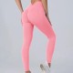 Women Fashion Sexy Solid Color High Waist Quick-Drying Yoga Pants