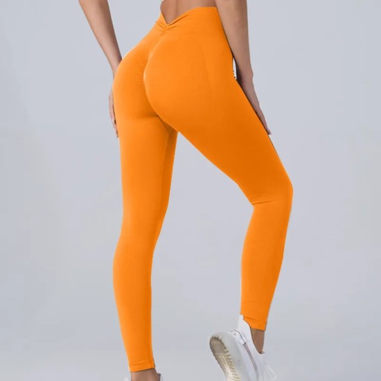 Women Fashion Sexy Solid Color High Waist Quick-Drying Yoga Pants